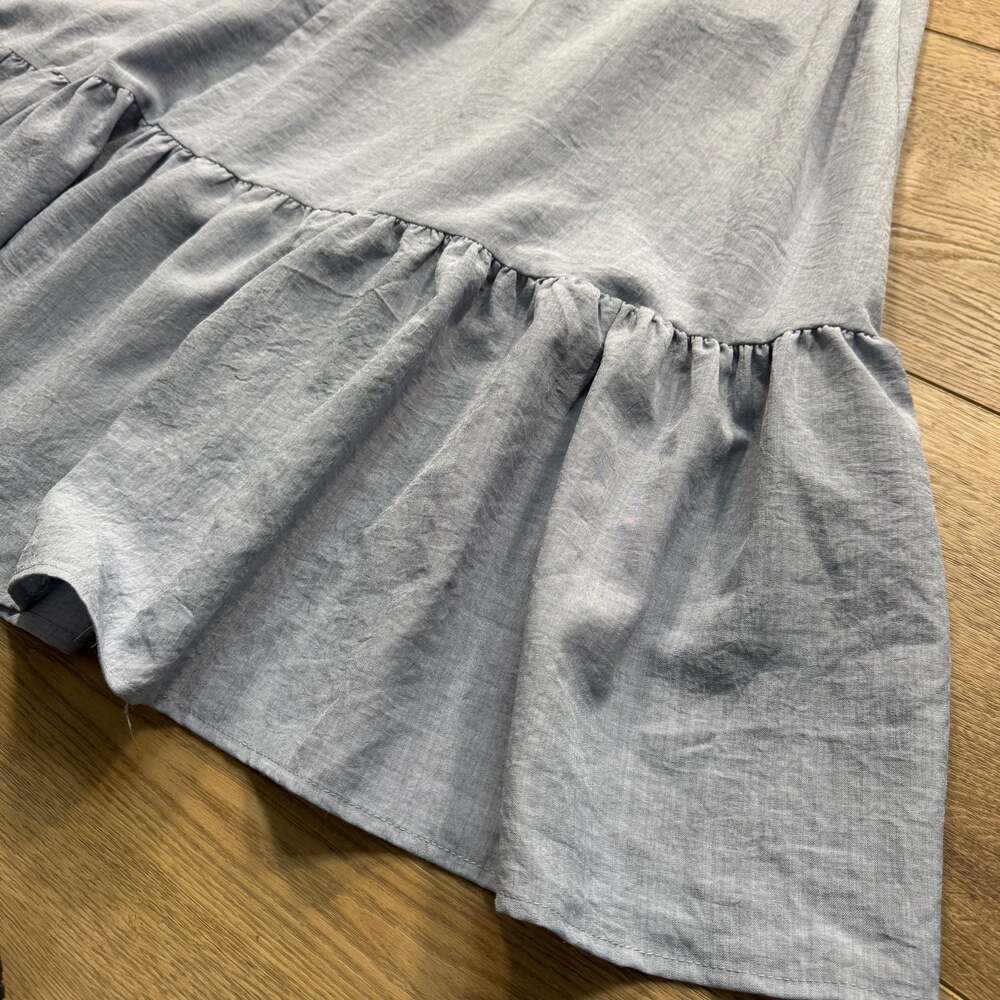 Bohme Light Blue Smocked Maxi Dress Ruffle Straps Cottagecore Size S - Picture 12 of 13